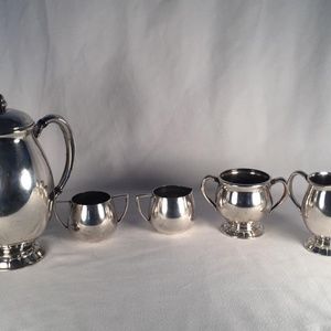 Empire Craft 5 Piece Quadruple Plated Silver Tea Set Gloriana Pattern